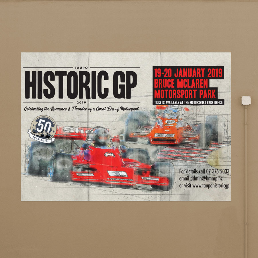 Bruce McLaren Motorsport Park, Historic GP, Graphic Design, ninetyblack