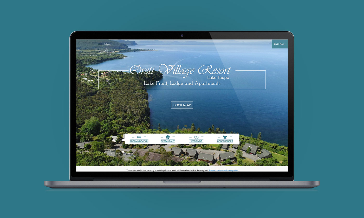 Oreti Village Resort, Web Design, Development, Digital Marketing, ninetyblack