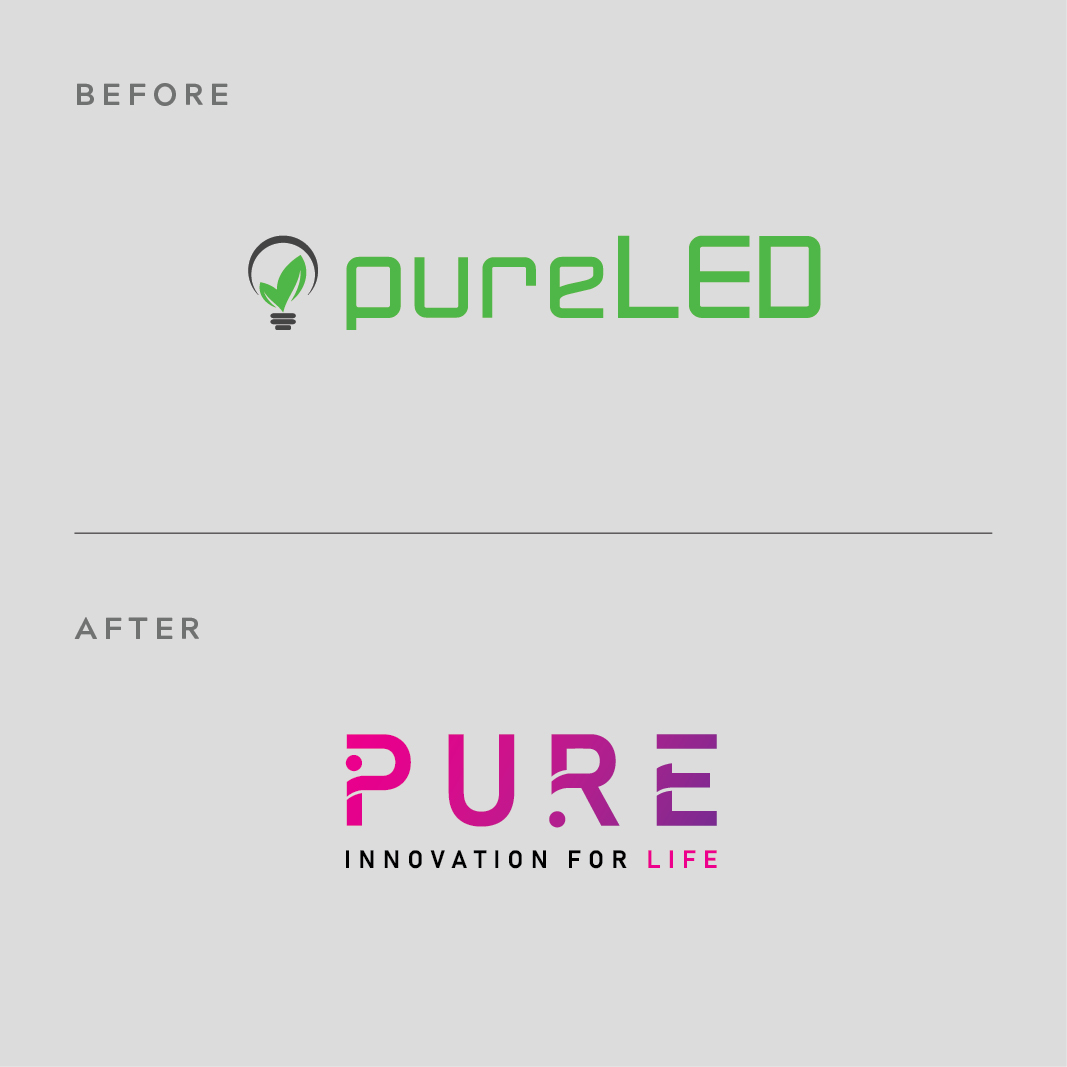 PURE Lighting, Logo Design, Graphic Design, ninetyblack