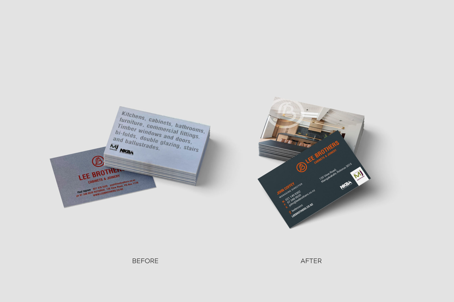Lee Brothers Before After Business Card